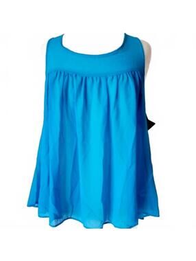 JW Blue Sleeveless Babydoll Top Size Medium NWT